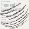 MORTON FELDMAN - PIANO AND STRING QUARTET (1985)